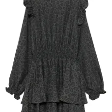 Платье с оборками и леопардовым принтом