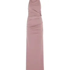 Платье макси с вырезом халтер и драпировкой Платье макси с вырезом халтер и драпировкой