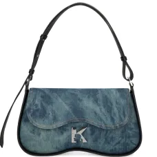 Джинсовая сумка-сэтчел с принтом тай-дай