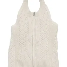 Топ фактурной вязки с вырезом халтер