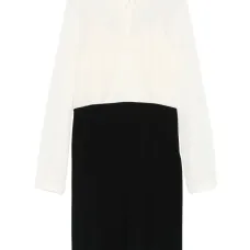 Платье Dimma в стиле колор-блок с высоким воротником