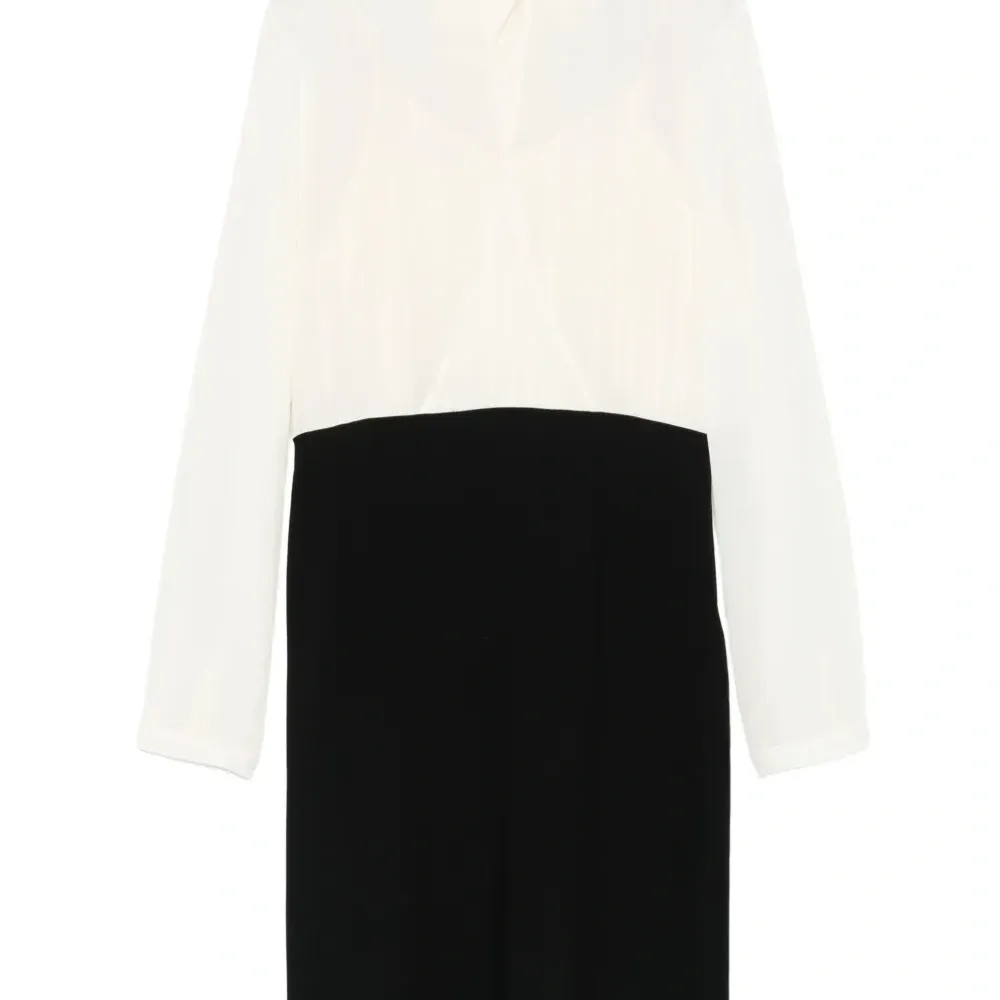 Платье Dimma в стиле колор-блок с высоким воротником