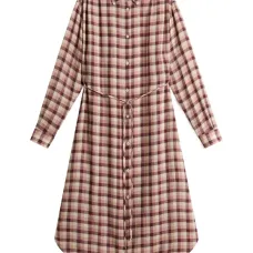 Платье-рубашка миди в клетку Платье-рубашка миди в клетку