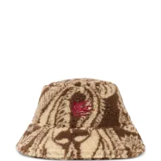 Панама из овчины с узором пейсли Панама из овчины с узором пейсли