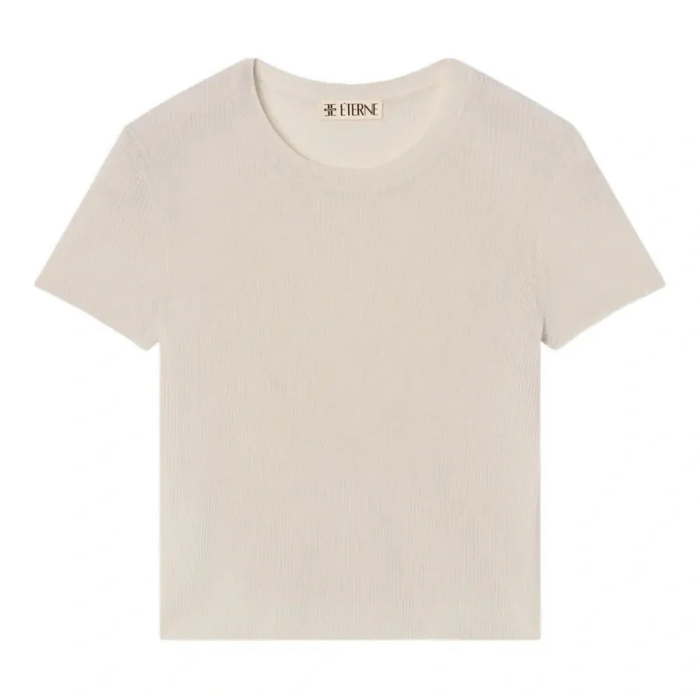 Кашемировая футболка с короткими рукавами