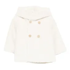 Двубортное пальто с капюшоном