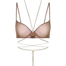 Балконет бюстгальтер с перекрестными бретелями на спине