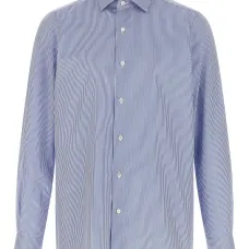 Полосатая рубашка с манжетами на пуговицах