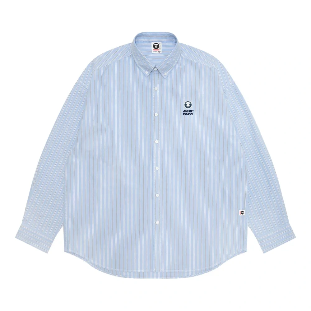 Полосатая рубашка с вышитым логотипом