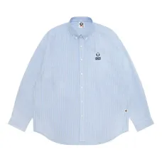 Полосатая рубашка с вышитым логотипом