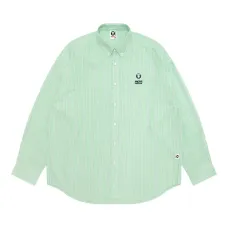 Полосатая рубашка с вышитым логотипом