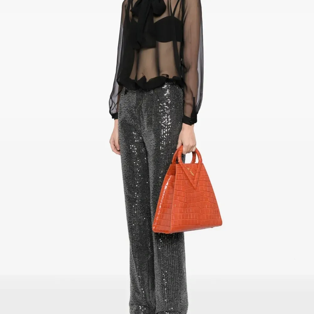 Сумка-тоут с тиснением под кожу крокодила