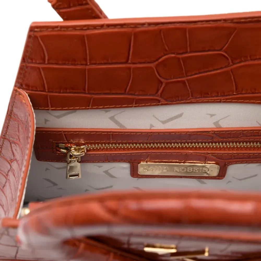 Сумка-тоут с тиснением под кожу крокодила