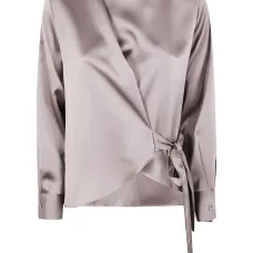 Рубашка с запахом и завязками