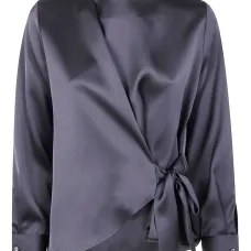 Атласная блузка с завязками Атласная блузка с завязками