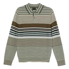 Полосатая рубашка поло с длинными рукавами Полосатая рубашка поло с длинными рукавами