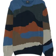 Свитер Mountains фактурной вязки в стиле колор-блок