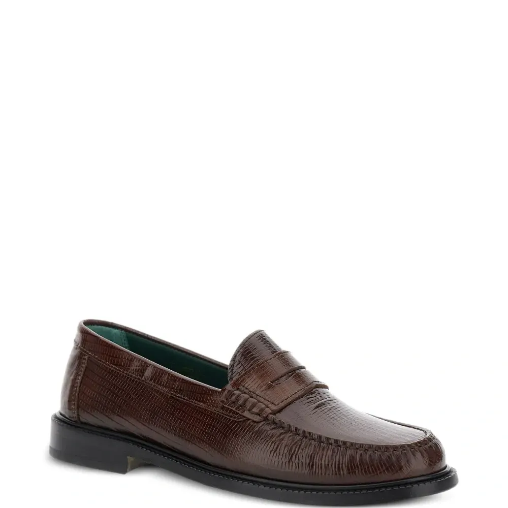 Лоферы с тиснением под кожу ящерицы