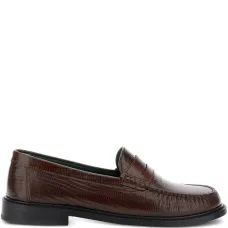 Лоферы с тиснением под кожу ящерицы