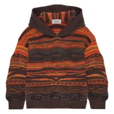 Многоцветное вязаное худи