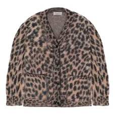 Вязаный кардиган с леопардовым принтом