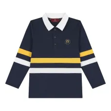 Полосатая рубашка поло с длинными рукавами