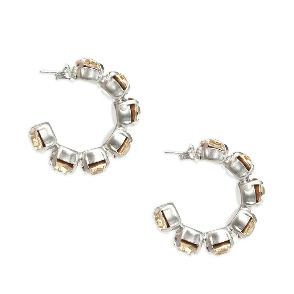 Серьги-кольца с кристаллами