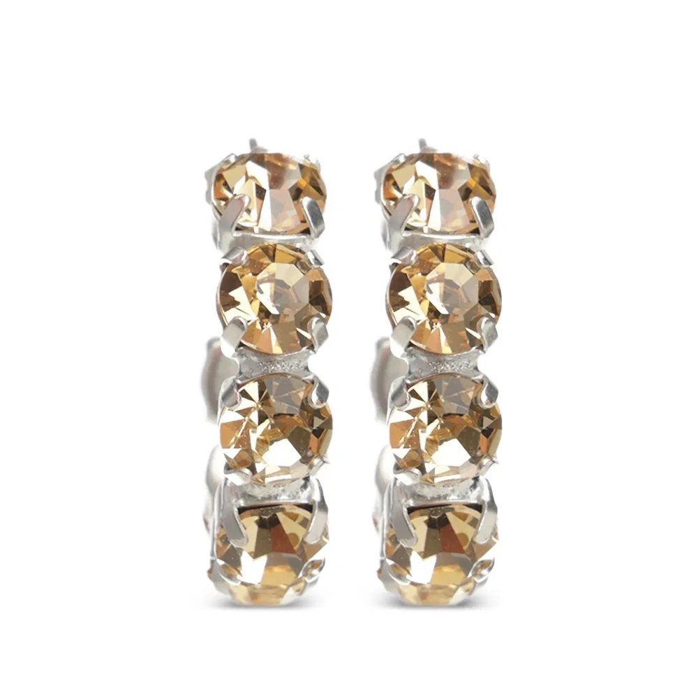 Серьги-кольца с кристаллами