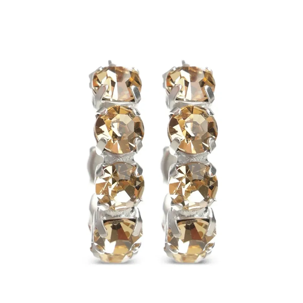 Серьги-кольца с кристаллами