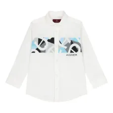 Рубашка с геометричным принтом и логотипом