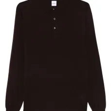 Шерстяная рубашка поло с длинными рукавами