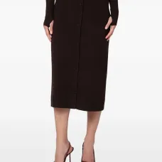 Трикотажная юбка миди на пуговицах