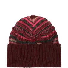 Полосатая шапка бини фактурной вязки Полосатая шапка бини фактурной вязки