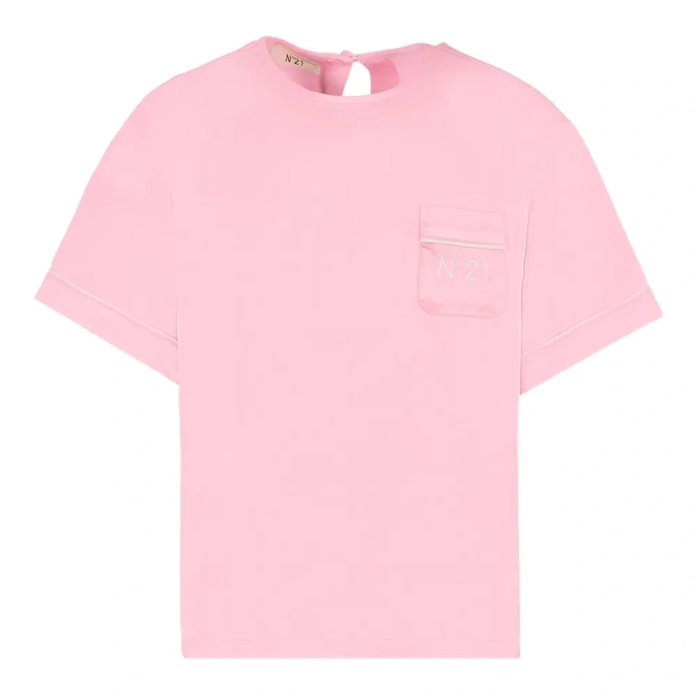 Топ с короткими рукавами и карманом