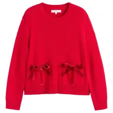 Свитер с бархатным бантом