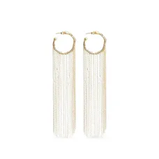 Серьги-кольца с цепочками