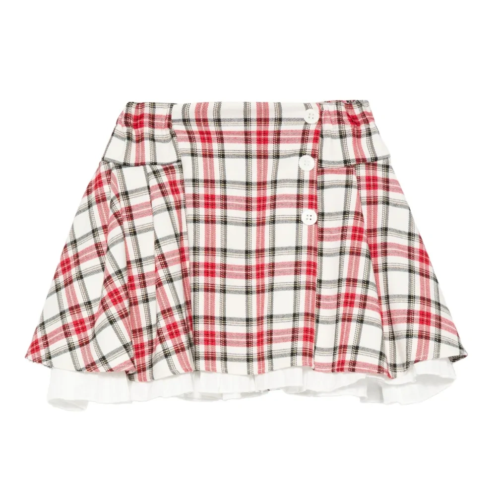 Клетчатая юбка с оборками