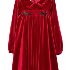 Бархатное платье с плоским воротником Бархатное платье с плоским воротником