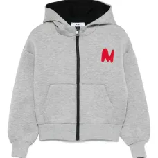 Худи на молнии с вышитым логотипом