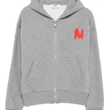 Худи на молнии с вышитым логотипом