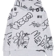 Топ с капюшоном и принтом граффити Топ с капюшоном и принтом граффити