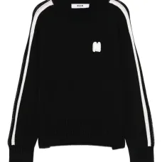 Свитер с полосками и нашивкой-логотипом