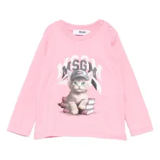 Футболка с длинными рукавами и принтом