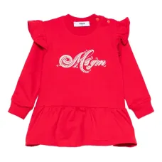 Платье с оборками и вышитым логотипом