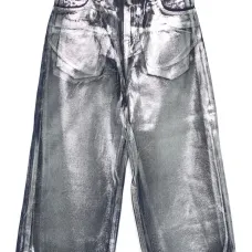 Джинсы с эффектом металлик