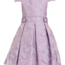 Платье с цветочной вышивкой и плиссировкой