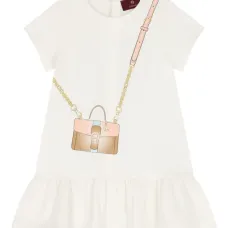 Платье с оборками и принтом