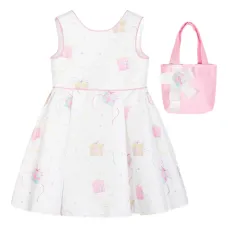 Платье без рукавов с принтом "подарок"