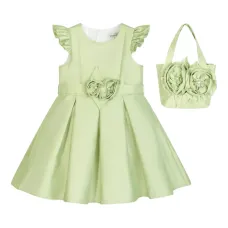 Платье с цветочным декором и оборками