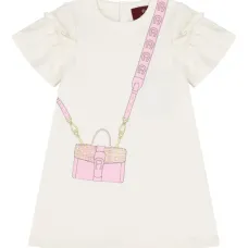 Платье с оборками и принтом